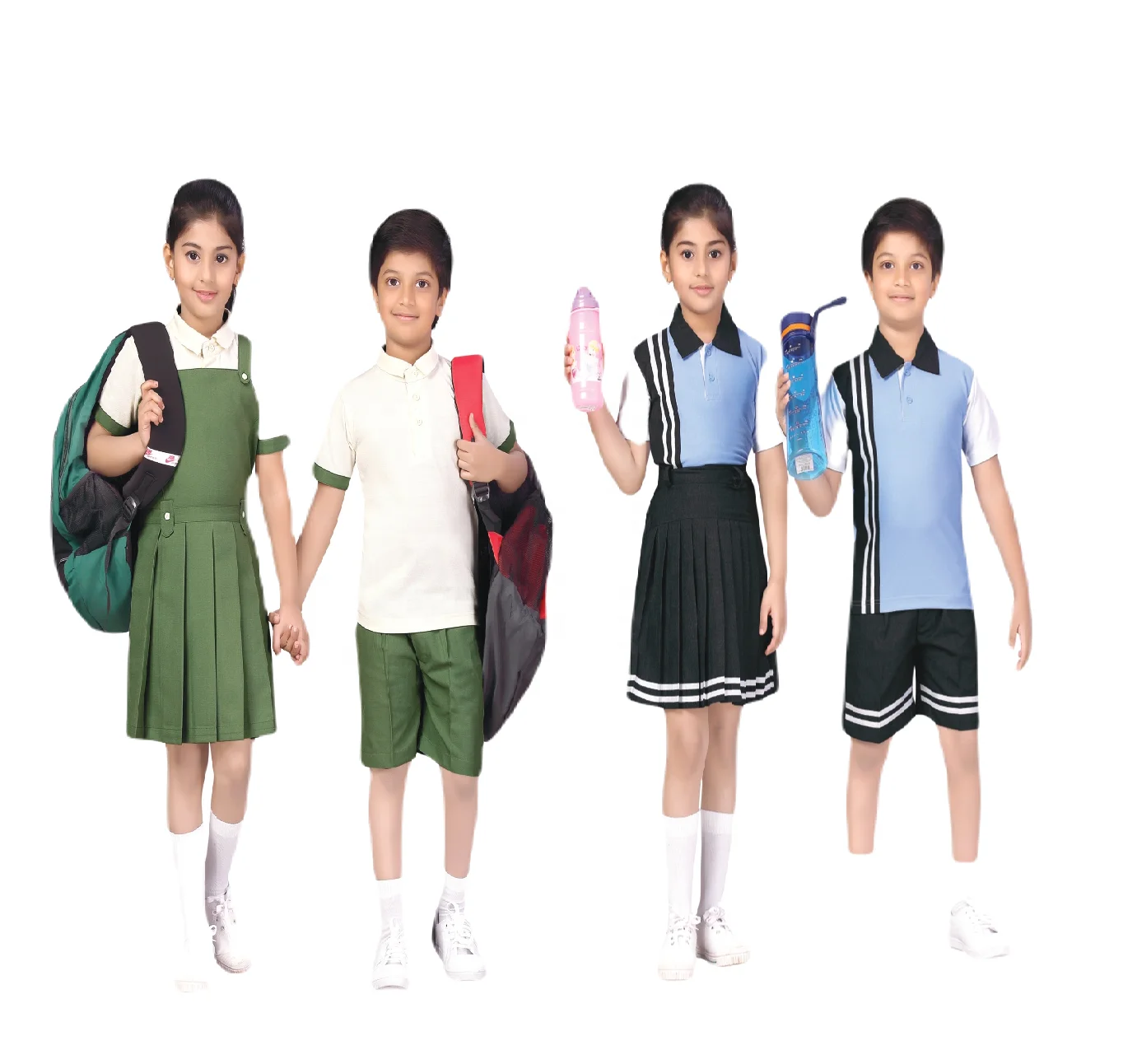 High Quality Custom Logo Uniform Dress Set for Children Primary School Uniforms for Boys and Girls
