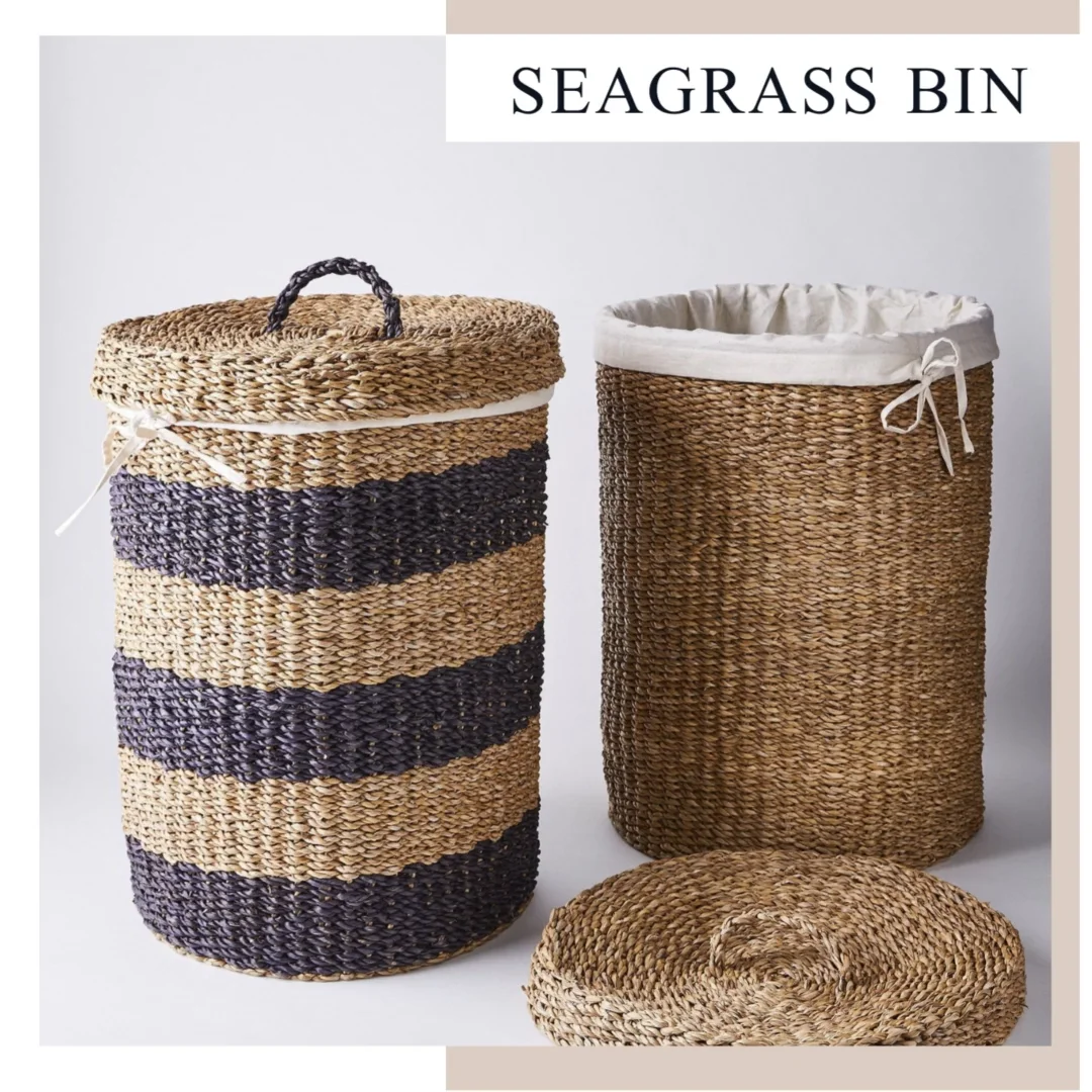 Natural Seagrass Laundry Basket With Lid 100 Eco Friendly Material