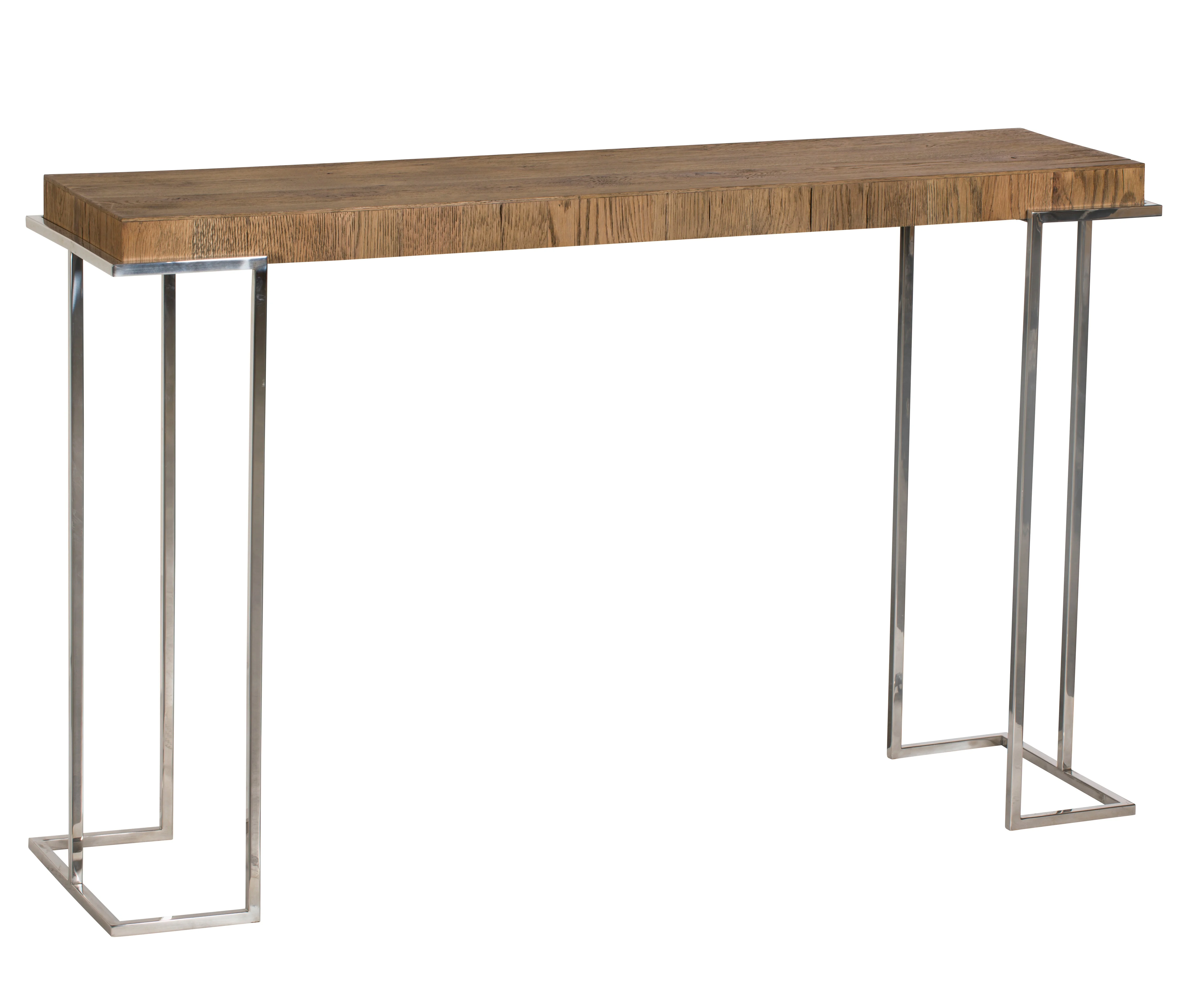 Modern Stainless Steel Base Rustic Old Recycle Sleeper Solid Wood ...