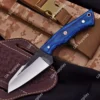 Carbon Steel & Blue Wood