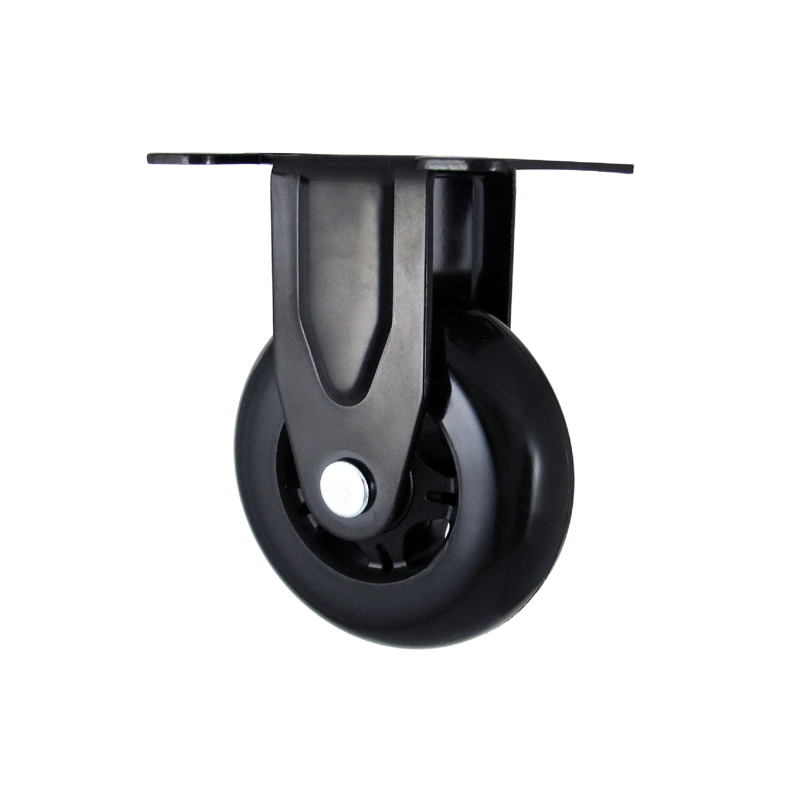 75mm Fixed Black Polyurethane Furniture Casters For Hardwood Floors