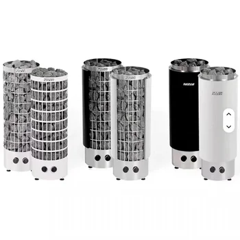 Harvia Cilindro PC70 Modern Silver Square Stainless Steel Sauna