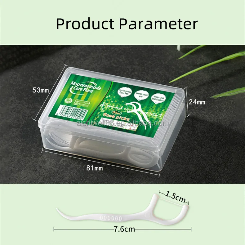 Dental Floss With Square Boxed,A Box Of 50 Sticks Dental Floss Stick