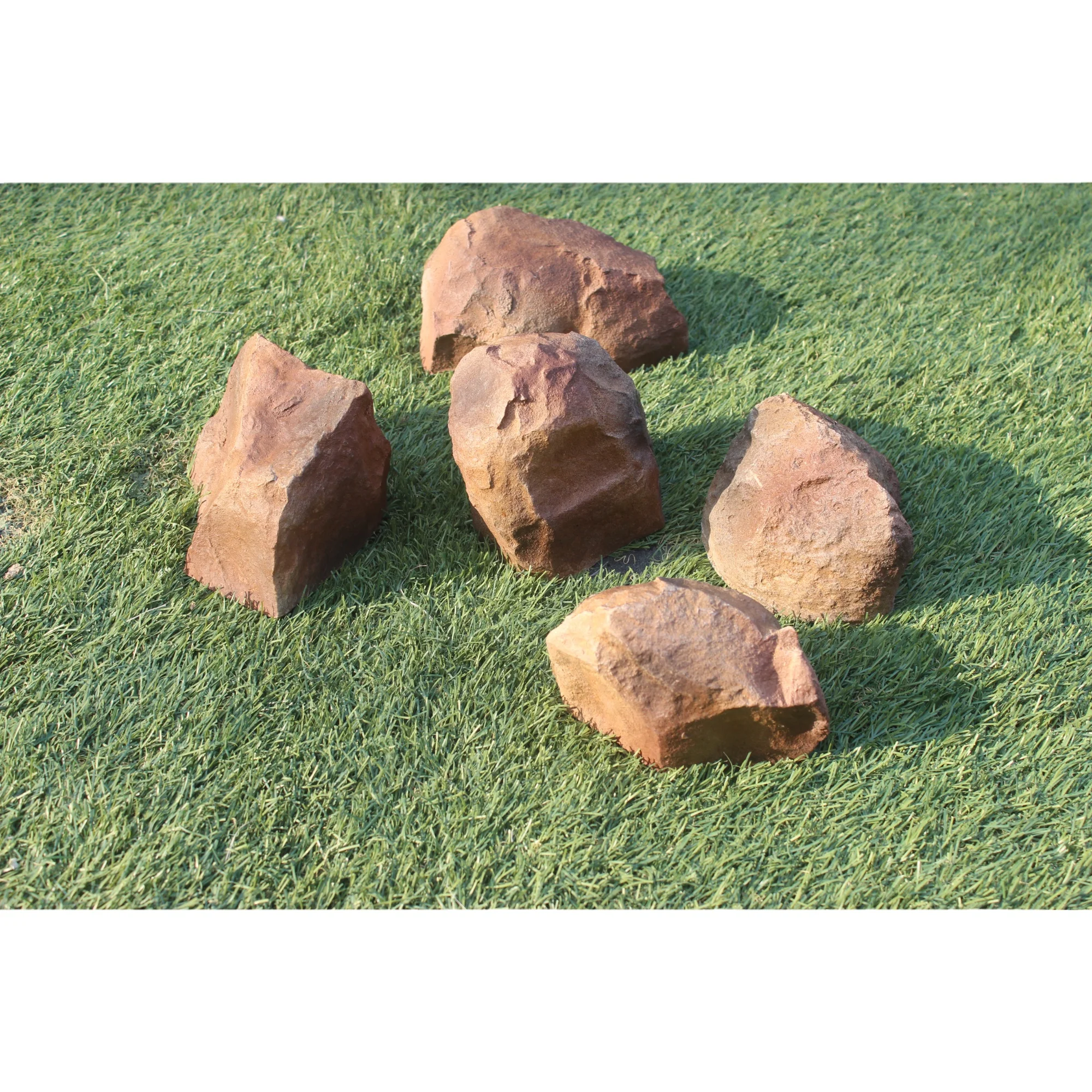 Set of Four Best Export Quality Artificial Clay Rocks Polished Landscaping Stone Decorative Stones for Garden Grouped Rocks