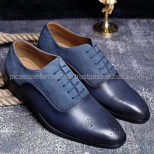 Leather Edge Oxford Diamond Shaped Italian Genuine Leather Reverse Goodyear Welted Formal Shoes for Men and Boys