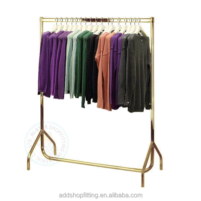 Boutique Gold Retail Clothing Display Racks Buy European Metal Gold