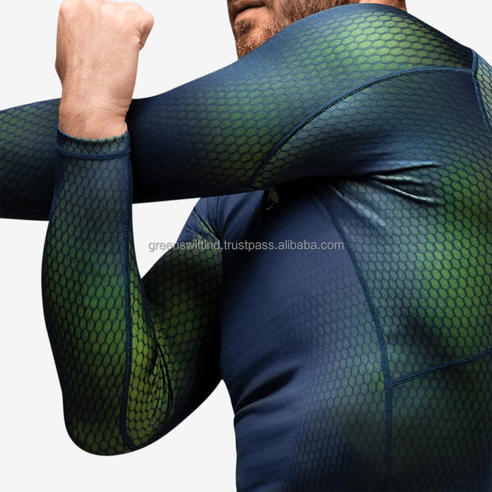 Custom Short Sleeve Surf Logo Mma Bjj Compression Shirt Sublimated Jiu