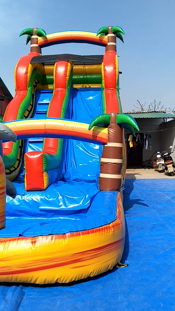 Giant Inflatable Double Lane Waterslide Jumper Comercial Moon Bounce