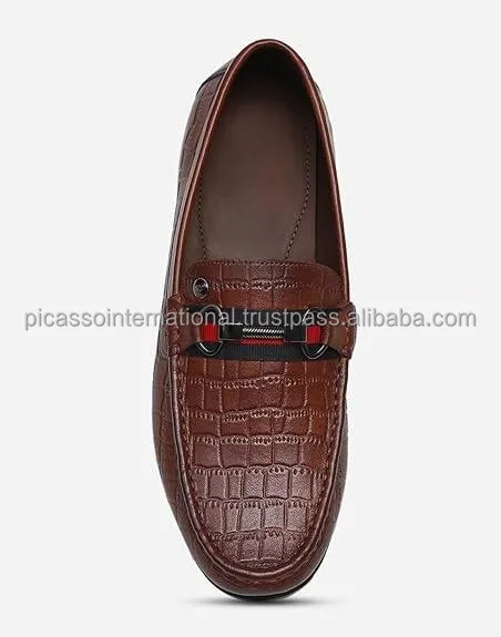 Exclusive Range of Top Quality Men's Unique Design Custom Logo Factory Made High Quality Genuine Leather Loafers Shoes