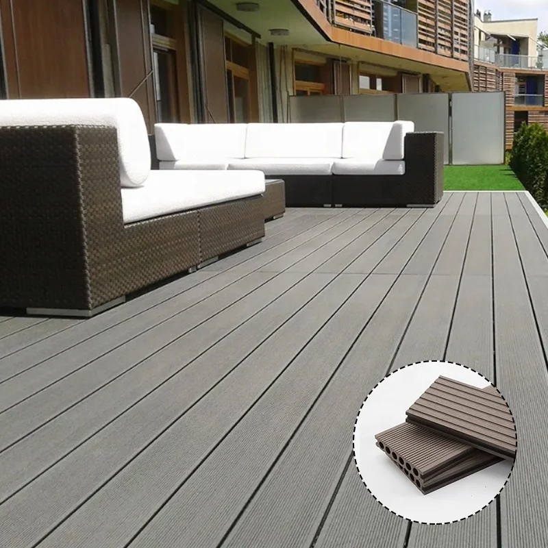 Custom Waterproof and Moisture-proof Wpc Outdoor Decking Wood Grain Composite Decking Board China Wood Plastic Texture Flooring