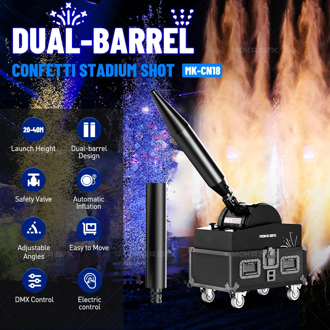 MOKA SFX MK-CN18 Big Stadium Water Bomb & Confetti Launcher Cannon