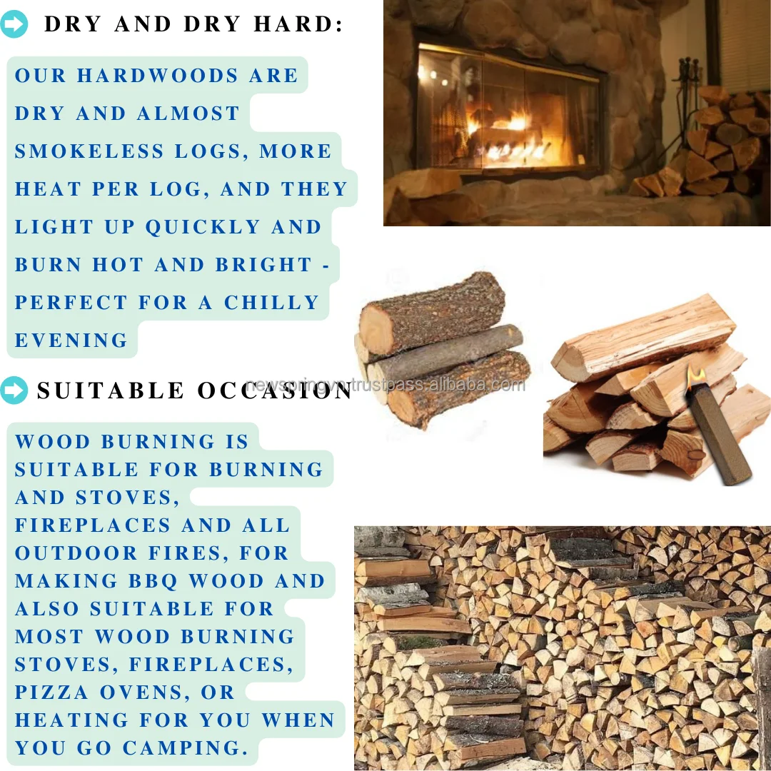 Low Smoke Dry Firewood Dried Split Wood Logs Hardwood Firewood For ...