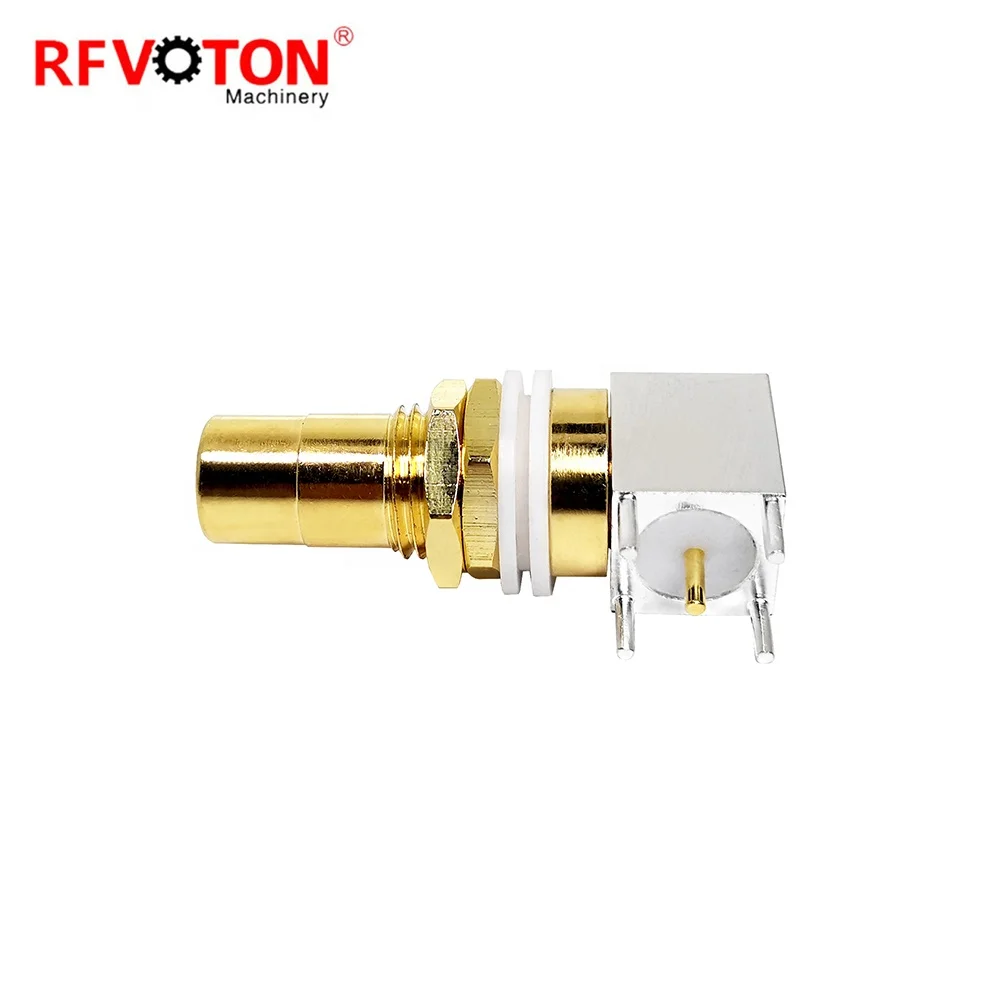 Cable Connector RCA Female Right Angle Bulkhead For PCB Connector details