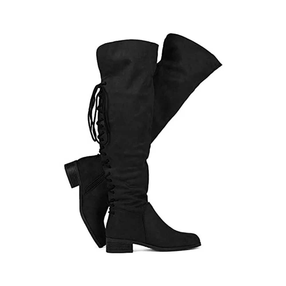 fashion sexy platform gold chain decoration women black suede