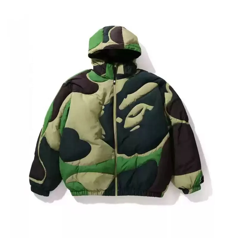Custom Men's Winter Puffer Jacket Detachable Hood Bubble Quilted Jacket Waterproof Windproof Heavyweight Puffer Jacket OEM
