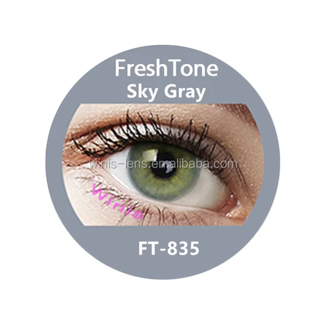 Freshtone Гламурные небесно-голубые Натуральные Косметические цветные контактные