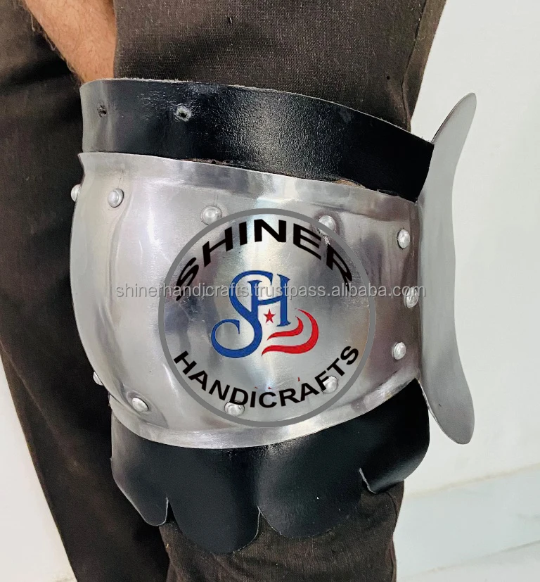 Medieval Armor 18 Gauge Steel Armor Leg Guard Silver Finish Medieval Steel Leg Guards Armor