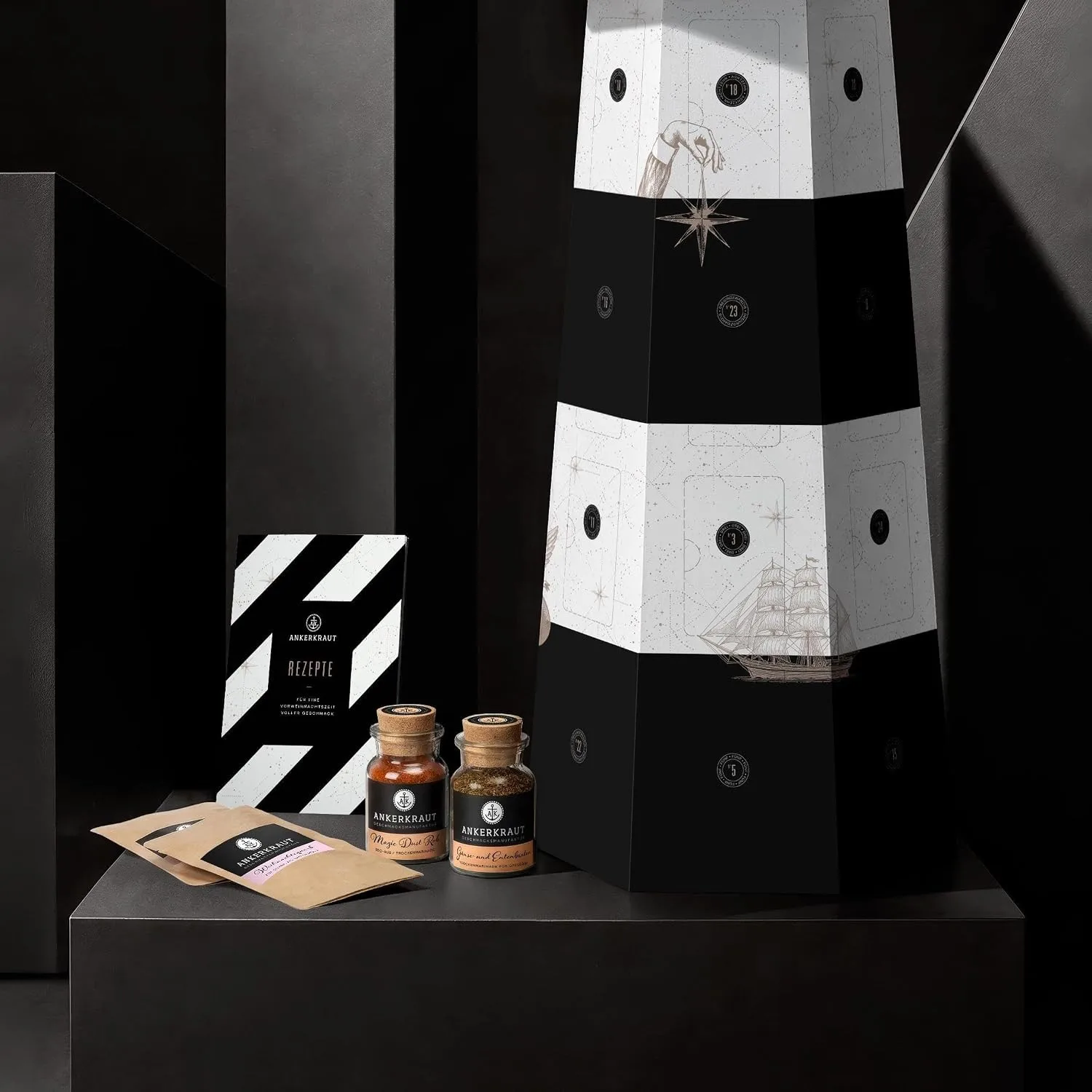 Ankerkraut Adventskalender Inhalt mit Rezepten und Gläsern