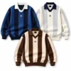 Striped Rugby Pullover Sweatshirt