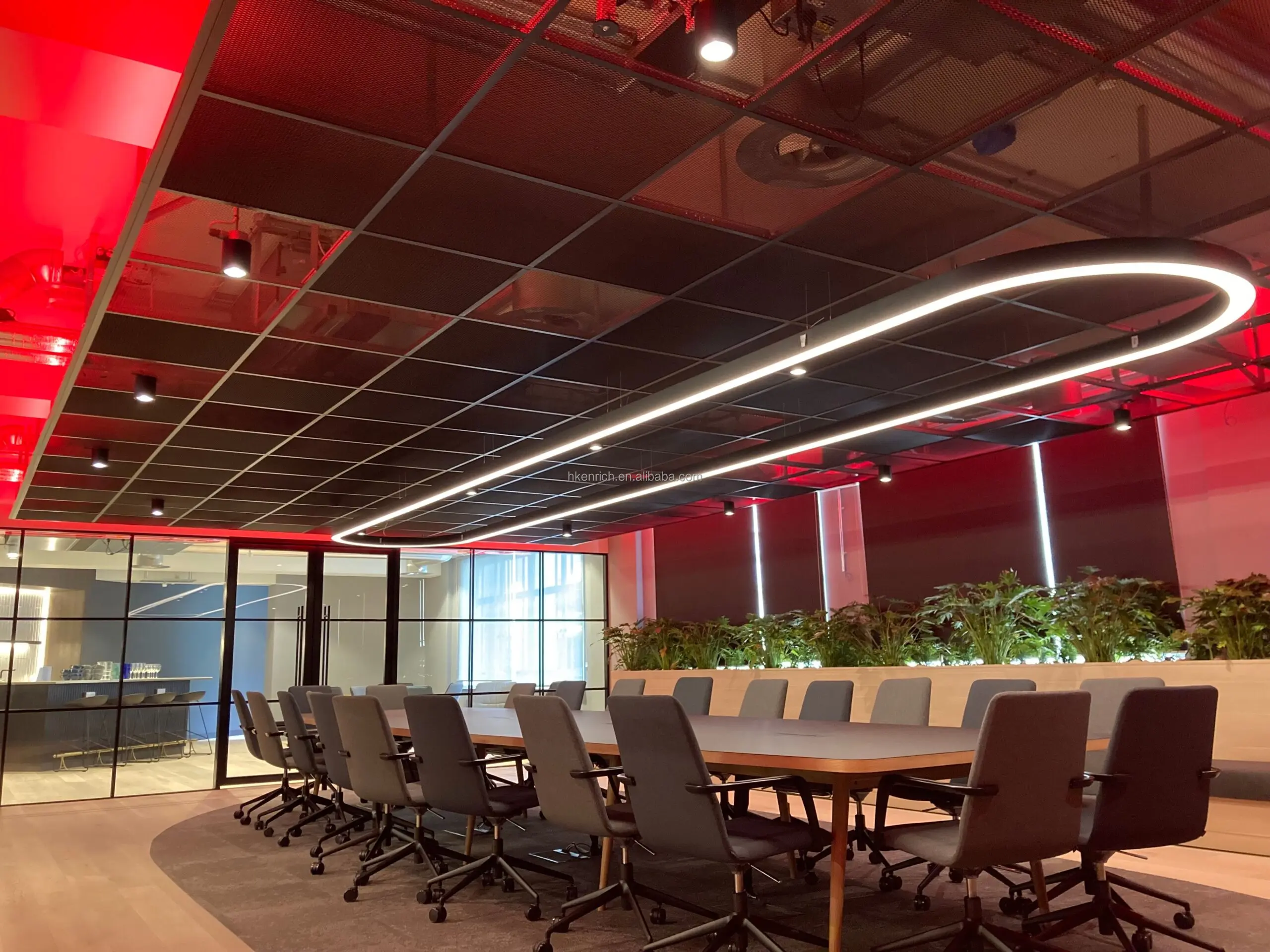 Secretary Background Led Customized Modern Office LED Chandelier - Rectangular Strip Light for ...