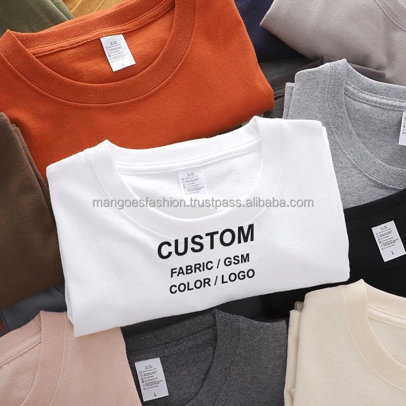 Custom Your Brand Logo DTG Printing Polyester/Cotton Canvas Men's Formal Luxury T-Shirt Turtleneck Collar High Quality