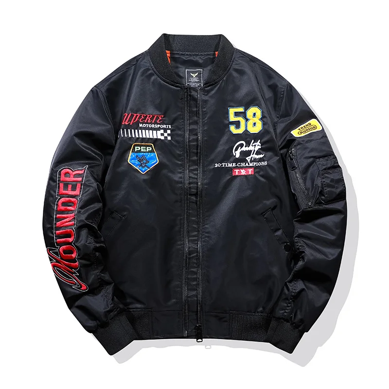 Fashionable hot sale high quality winter embroidered custom mens bomber jacket_voghion.com