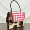 Brown With Pink Checkered