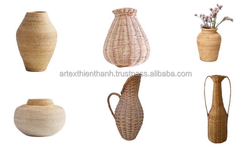 Eco Friendly Rattan Vases - Stylish Table Decor Solutions