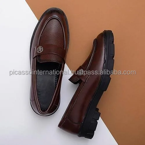 Manufacturer of High Quality Top Selling Casual Chunky Formal Corporate Genuine Leather Loafers Shoes for Men