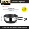 Wok de 18 cm avec couvercle [poignée pliable] adapté pour 1 à 2 personnes