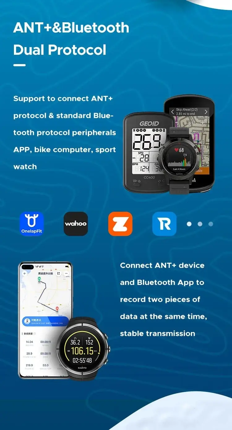 Geoid Bike Speed Cadence Sensor Ant Bluetooth For Gps Cycling Computer ...