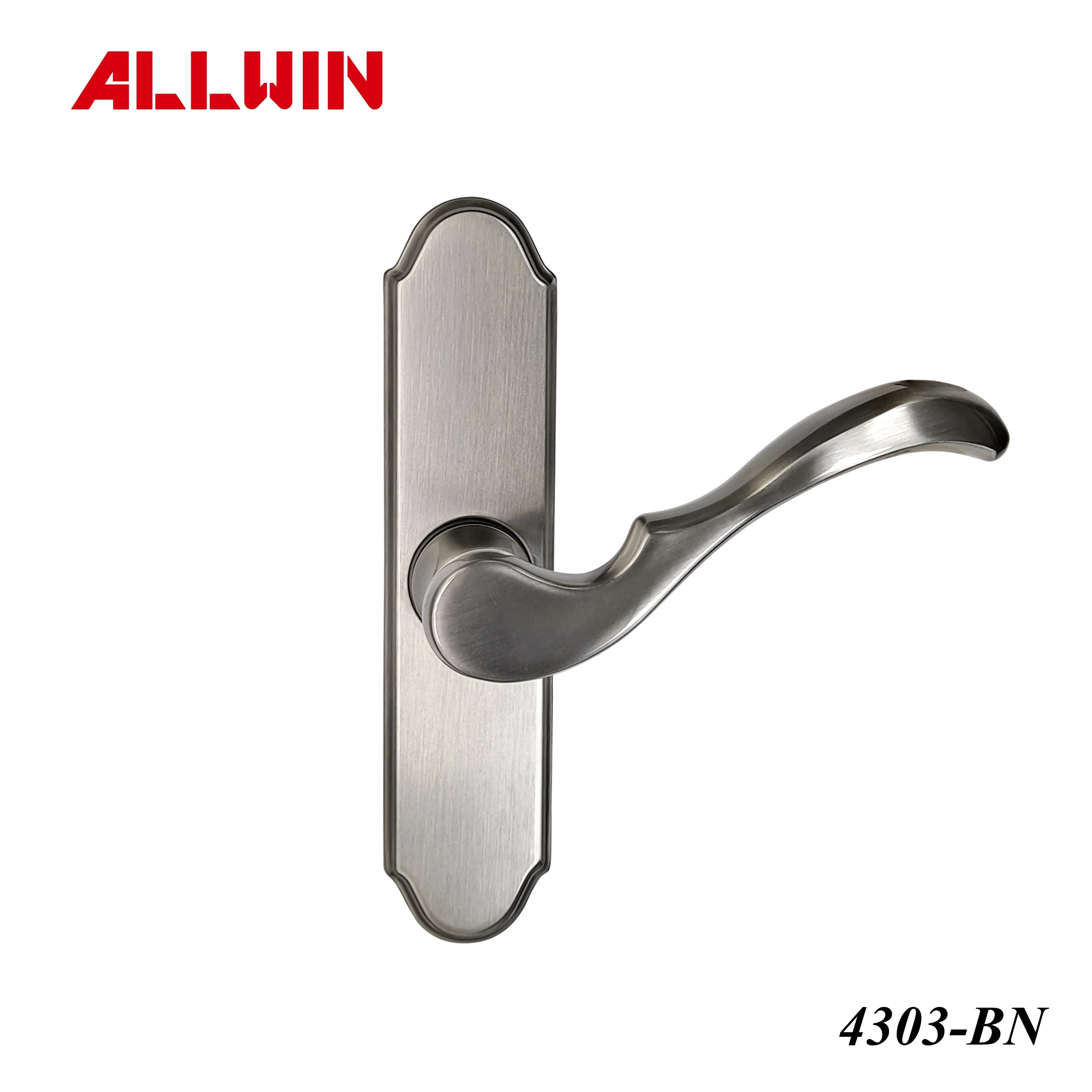 Modern Interior Door Lever Handle Lock Hardware Kit Brushed Nickel