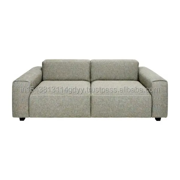 2025 Лидер продаж 2-местный комплект диванов для гостиной из серого хлопка с деревянной рамкой современный дизайн комфортная