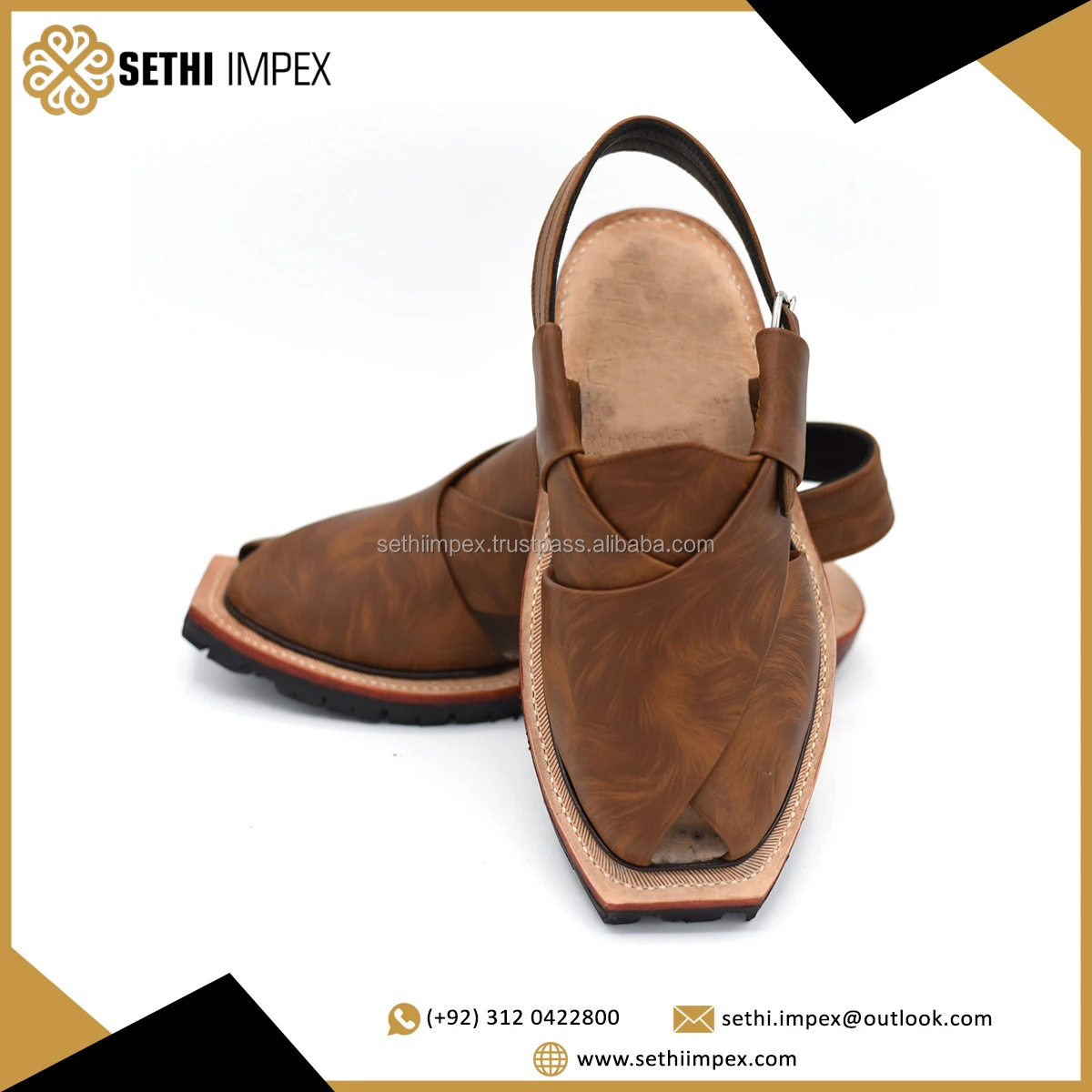 Handmade Leather Peshawari Sandals For Men / Factory Direct Supplier