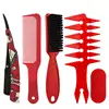 Red Plastic Hair Comb Set