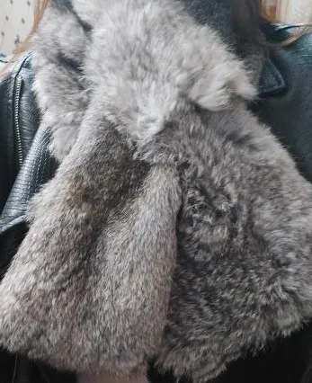 Stylish Winter Stylish Neck Wrap Real Rabbit Fur Plain Scarf Hat & Glove Sets