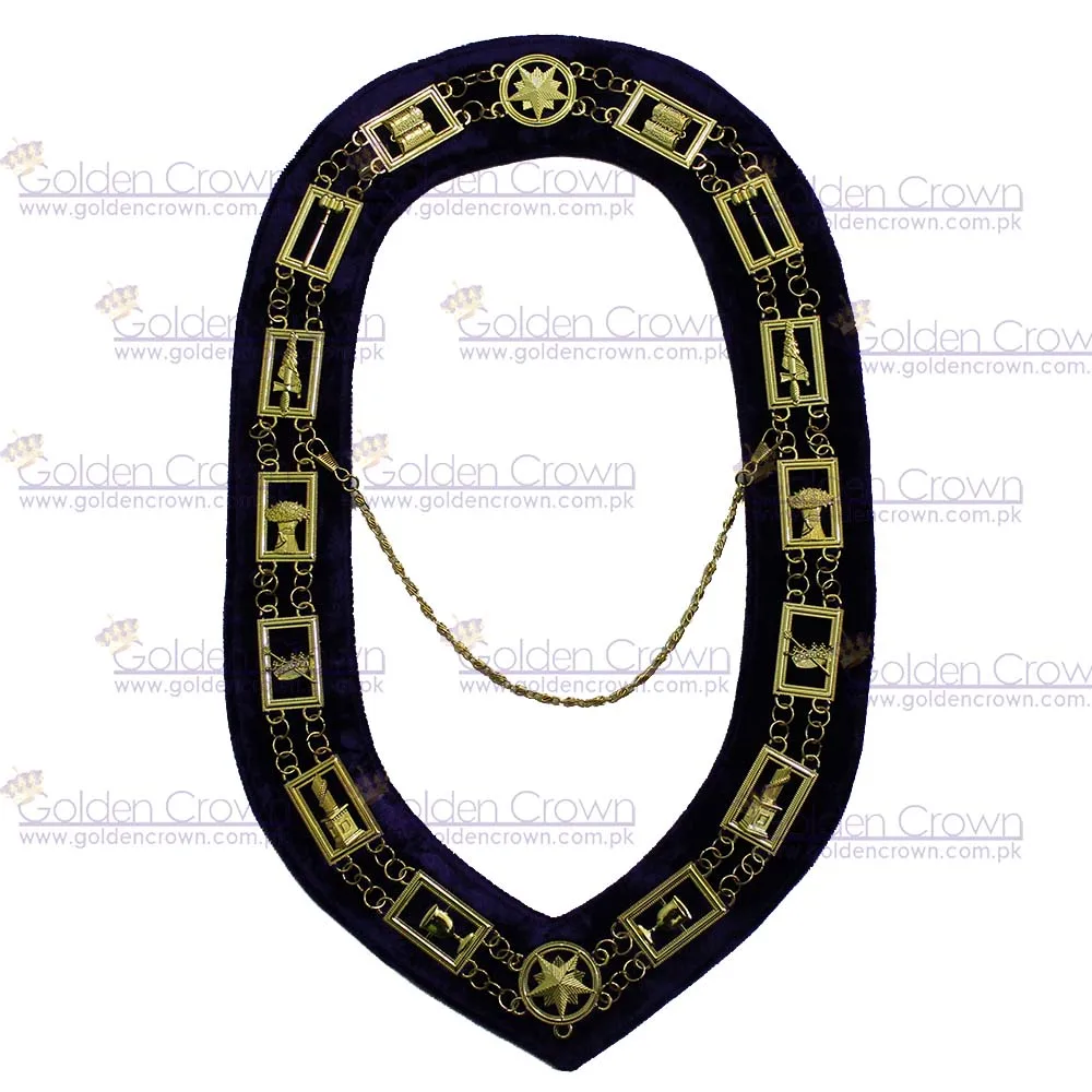 Masonic Regalia Royal Arch Chain collar Sixteen jewels plus two star 