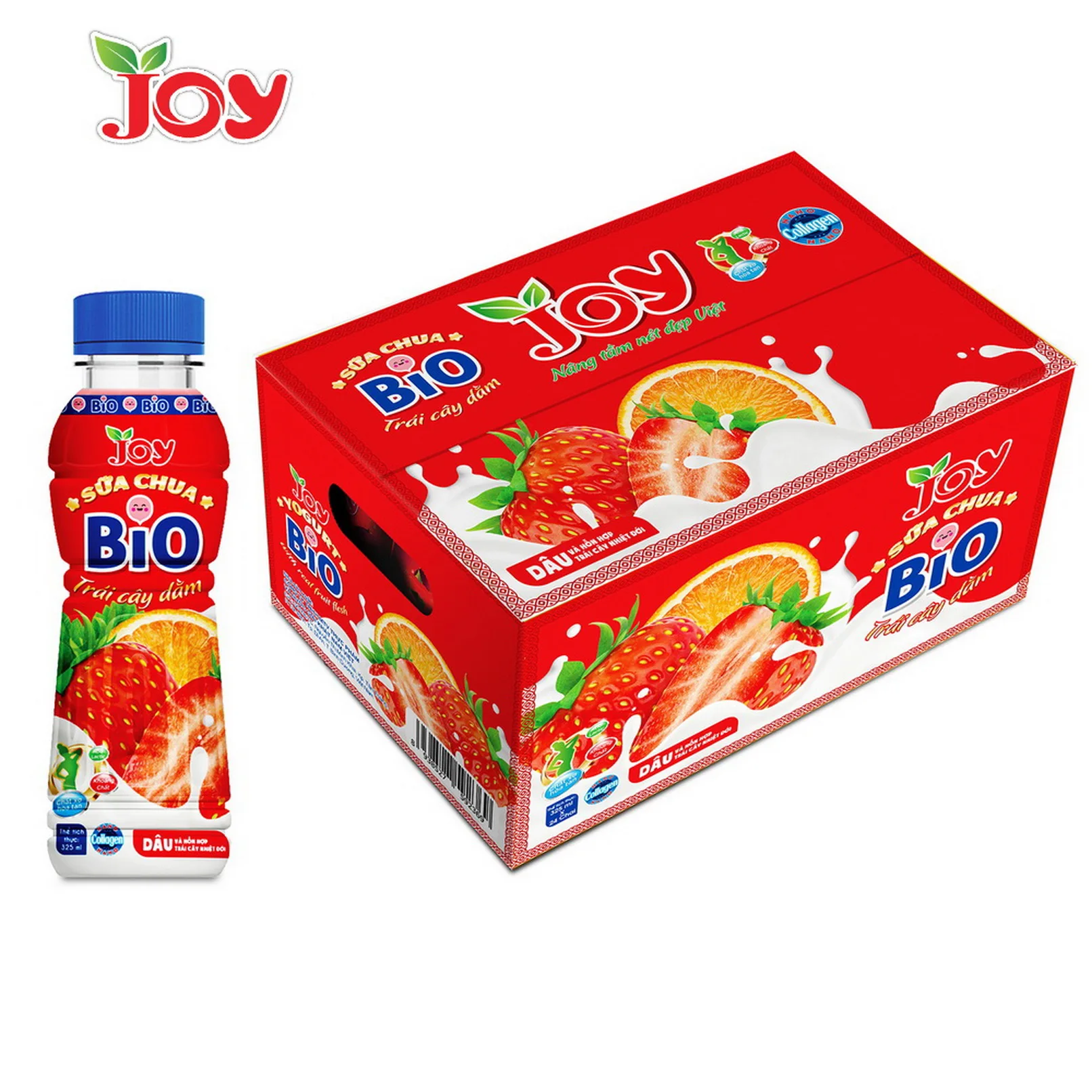 Strawberry Juice Drink with Collagen 500ml (Packing: 24 Bottles