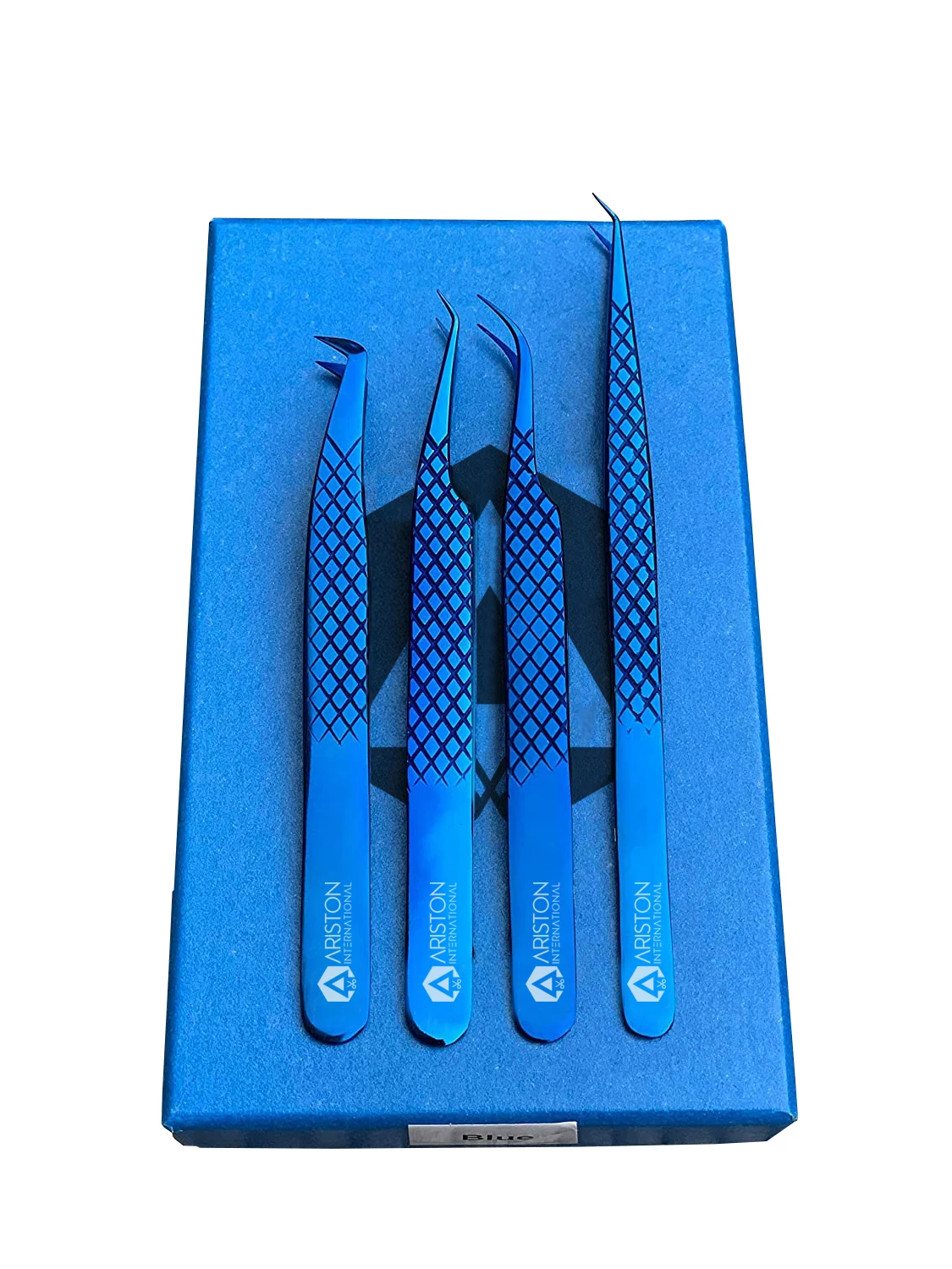 OEM дизайн набор из 4 пинцетов для наращивания ресниц с алмазным захватом-японские стальные инструменты для наращивания ресниц