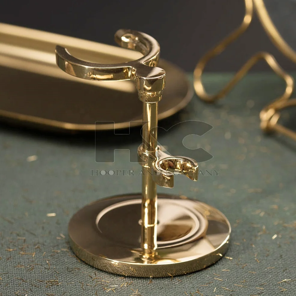 Золотая кисть и бритвенная стойка с логотипом на заказ