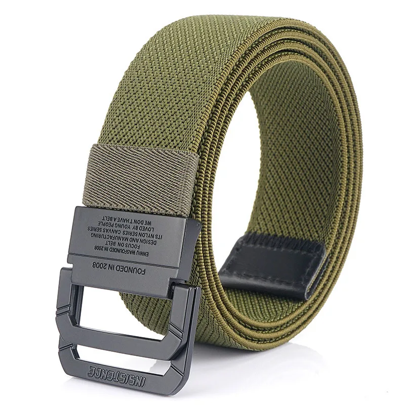 Wholesale Fasten Double D-Ring Belt - Mens Elastic Stretch Belt