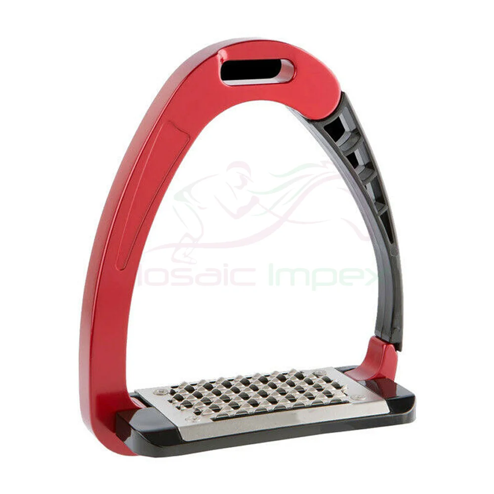 Customized Equestrian Metallic Riding Horse Stirrups Waterproof Stirrup With Rubber Nonslip