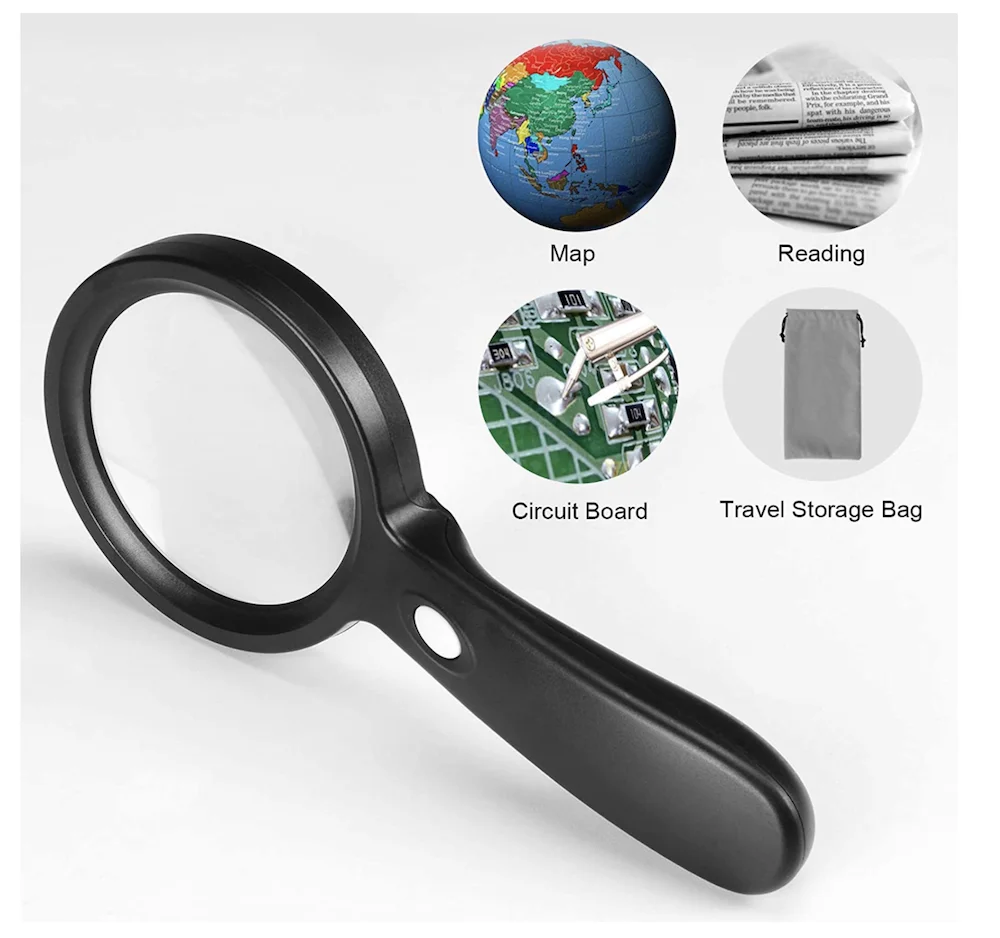 Magnifying Glass with Light 10X Handheld Large Magnifying Glass 12 LED Illuminated Lighted Magnifier Manufacturer
