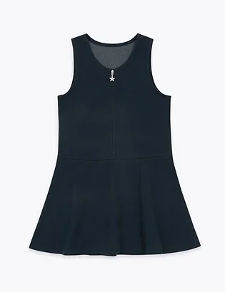 Confezione Da 2 Grembiuli (Pinafore) Scolastici Per Bambina - Morbidi, Comodi, Colore Grigio, Taglia Regolare