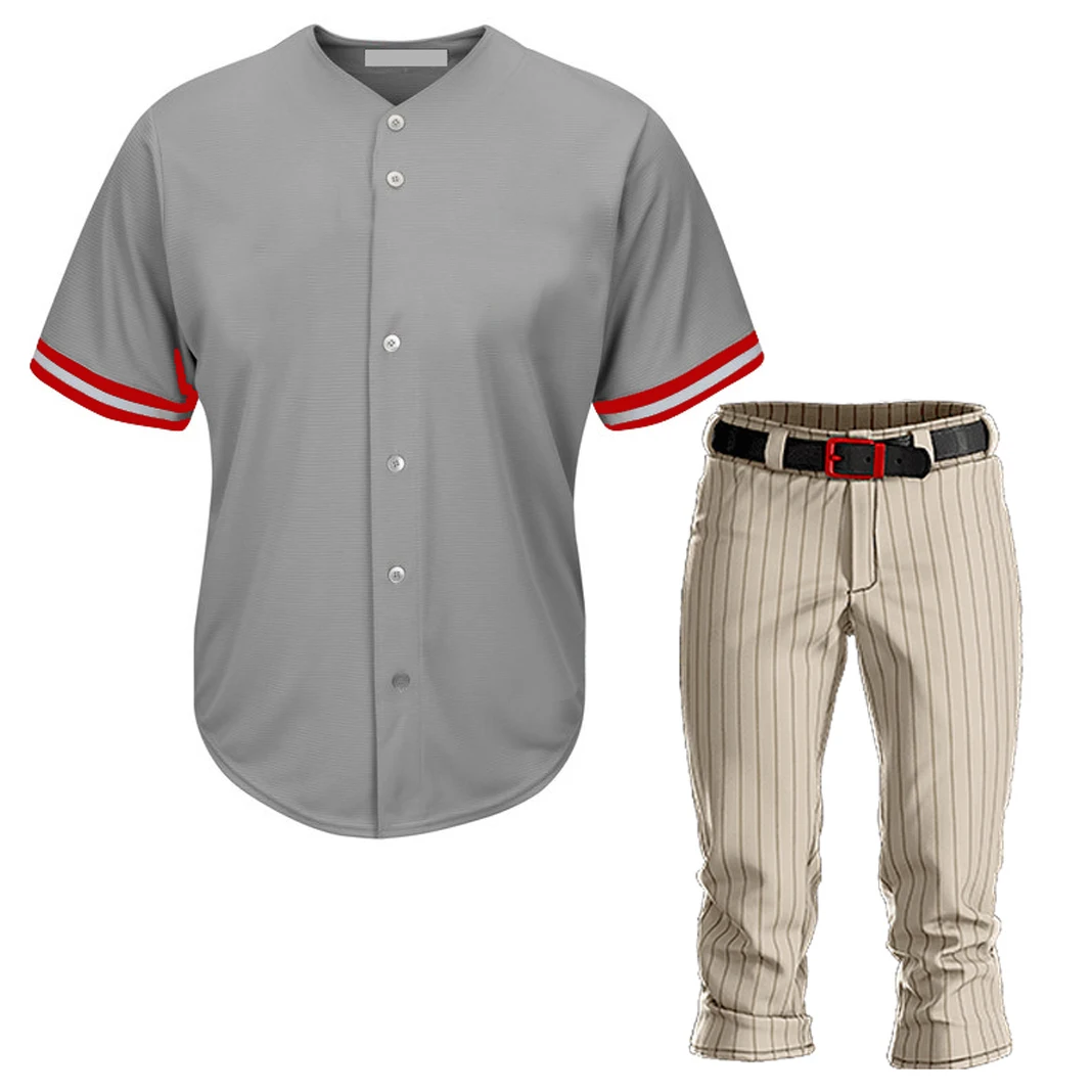 Baseball Jersey Blank V-Neck Full Button Shirts Men/Boy Breathable Softball Uniform Any Color