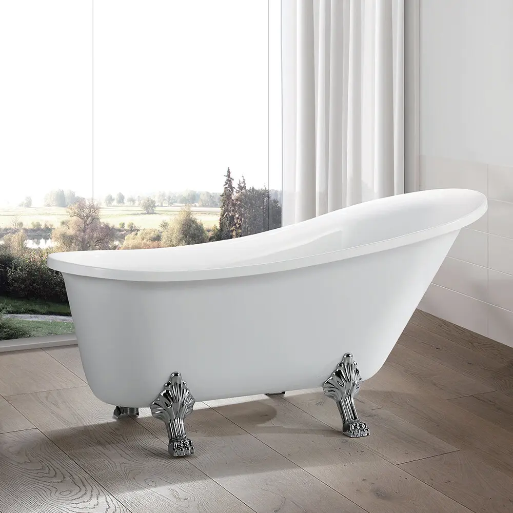 ORTONBATH Small Size Oval Modern Large Adult Bathroom Tub Solid