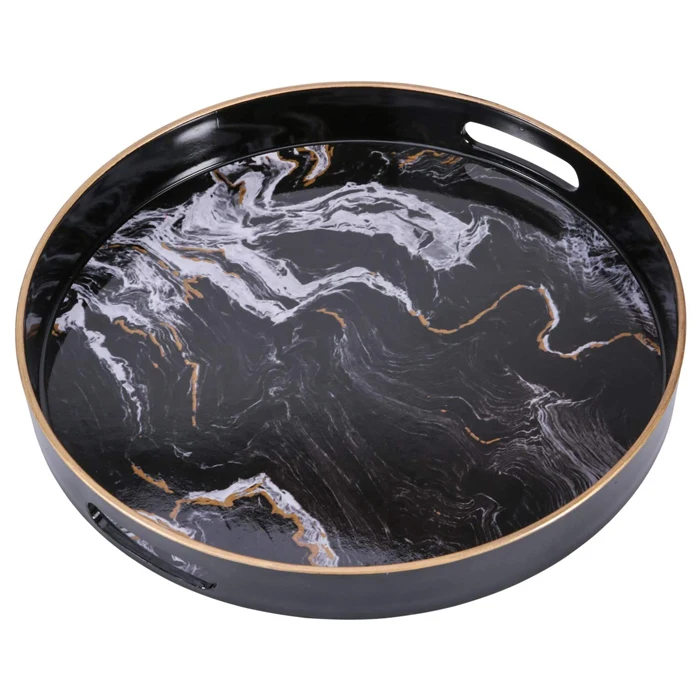 White Wave Pattern Lacquer Tray Serving Cheapest Products Wholesale