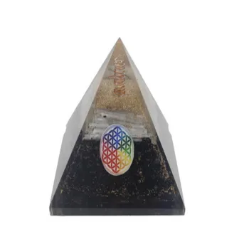 Black Tourmaline And Selenite Orgone Pyramid With Tree Of Life Symbol Buy From Mariya Crystal Export