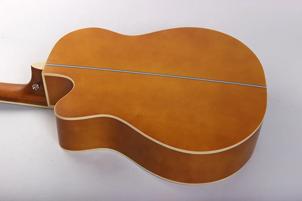 Made in China Tree Root 39 Inch Cutaway Beginner Basswood Spruce Rosewood 6 Strings Matte Acoustic Guitar Ukulele With Bag Capo