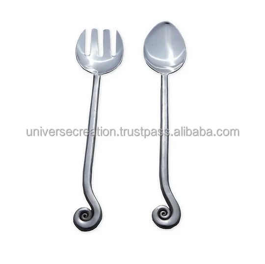 findTop argento Set di 6 posate da portata di grandi dimensioni 2 cucchiai da portata e 2 forchette da portata per feste buffet cene banchetti 